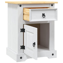Load image into Gallery viewer, Comodino in Legno di Pino Messicano Corona Bianco 53x39x67 cm