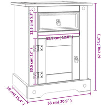 Load image into Gallery viewer, Comodino in Legno di Pino Messicano Corona Bianco 53x39x67 cm