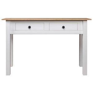 Tavolo Consolle Bianco 110x40x72 cm Legno Massello Pino Panama