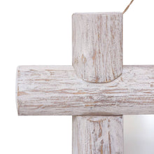 Charger l&#39;image dans la galerie, Specchio con Tronchi Bianco 70x70 cm Legno Massello di Recupero