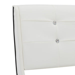 Letto con Materasso Bianco in Similpelle 90x200 cm
