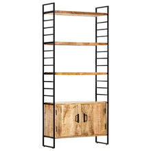 Carica l&#39;immagine nel visualizzatore di Gallery, Libreria a 4 Livelli con 2 ante 80x30x180 cm in Legno di Mango Grezzo