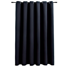Carica l&#39;immagine nel visualizzatore di Gallery, Tenda Oscurante con Anelli in Metallo Nera 290x245  cm