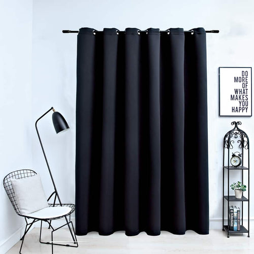 Tenda Oscurante con Anelli in Metallo Nera 290x245  cm