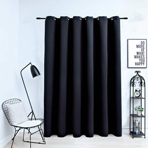 Tenda Oscurante con Anelli in Metallo Nera 290x245  cm