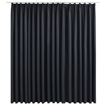 Carica l&#39;immagine nel visualizzatore di Gallery, Tenda Oscurante con Ganci Nera 290x245 cm