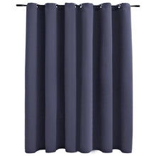 Carica l&#39;immagine nel visualizzatore di Gallery, Tenda Oscurante con Anelli in Metallo Antracite 290x245 cm