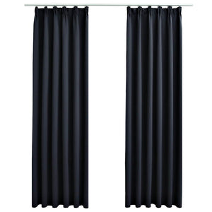 Tende Oscuranti con Ganci 2 pz Antracite 140x175 cm