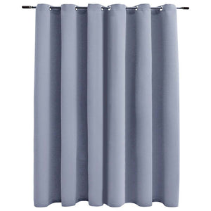 Tenda Oscurante con Anelli in Metallo Grigia 290x245 cm