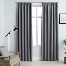 Charger l&#39;image dans la galerie, Tende Oscuranti con Ganci 2 pz Grigie 140x245 cm