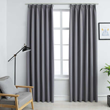 Laden Sie das Bild in den Galerie-Viewer, Tende Oscuranti con Ganci 2 pz Grigie 140x245 cm