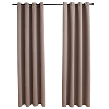 Laden Sie das Bild in den Galerie-Viewer, Tende Oscuranti con Anelli Metallo 2pz Grigio Talpa 140x175 cm