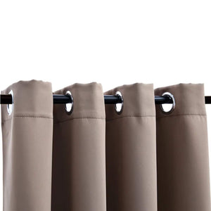 Tende Oscuranti con Anelli Metallo 2pz Grigio Talpa 140x175 cm
