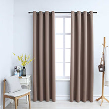 Carica l&#39;immagine nel visualizzatore di Gallery, Tende Oscuranti con Anelli Metallo 2 pz Grigio Talpa 140x225 cm