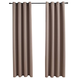 Tende Oscuranti con Anelli Metallo 2 pz Grigio Talpa 140x245 cm