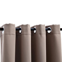 Carica l&#39;immagine nel visualizzatore di Gallery, Tende Oscuranti con Anelli Metallo 2 pz Grigio Talpa 140x245 cm