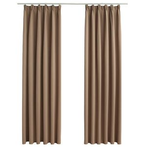 Tende Oscuranti con Ganci 2 pz Grigio Talpa 140x245 cm