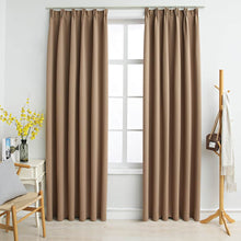 Carica l&#39;immagine nel visualizzatore di Gallery, Tende Oscuranti con Ganci 2 pz Grigio Talpa 140x245 cm