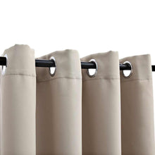 Carica l&#39;immagine nel visualizzatore di Gallery, Tende Oscuranti con Anelli in Metallo 2 pz Beige 140x245 cm