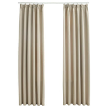 Carica l&#39;immagine nel visualizzatore di Gallery, Tende Oscuranti con Ganci 2 pz Beige 140x225 cm