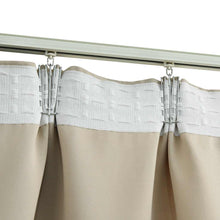 Carica l&#39;immagine nel visualizzatore di Gallery, Tende Oscuranti con Ganci 2 pz Beige 140x245 cm