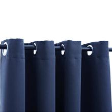 Carica l&#39;immagine nel visualizzatore di Gallery, Tende Oscuranti con Anelli in Metallo 2 pz Blu 140x175 cm