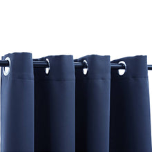 Carica l&#39;immagine nel visualizzatore di Gallery, Tende Oscuranti con Anelli in Metallo 2 pz Blu 140x225 cm