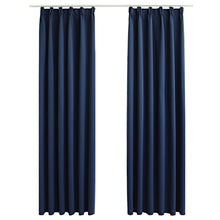 Carica l&#39;immagine nel visualizzatore di Gallery, Tende Oscuranti con Ganci 2 pz Blu 140x225 cm