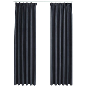 Tende Oscuranti con Ganci 2 pz Antracite 140x245 cm