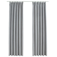 Load image into Gallery viewer, Tende Oscuranti con Ganci 2 pz Grigie 140x175 cm