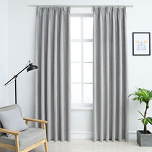 Load image into Gallery viewer, Tende Oscuranti con Ganci 2 pz Grigie 140x175 cm