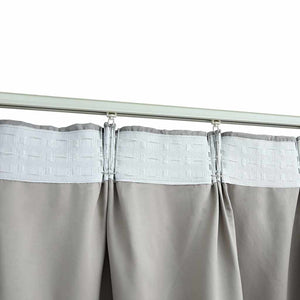 Tende Oscuranti con Ganci 2 pz Grigie 140x225 cm