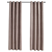Carica l&#39;immagine nel visualizzatore di Gallery, Tende Oscuranti con Anelli Metallo 2 pz Grigio Talpa 140x175 cm