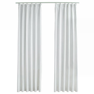 Tende Oscuranti con Ganci 2 pz Avorio 140x245 cm