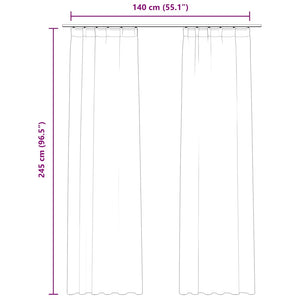 Tende Oscuranti con Ganci 2 pz Nere in Velluto 140x245 cm