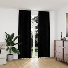 Carica l&#39;immagine nel visualizzatore di Gallery, Tende Oscuranti con Ganci 2 pz Nere in Velluto 140x245 cm