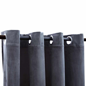Tende Oscuranti con Anelli 2 pz Antracite in Velluto 140x175 cm