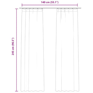 Tende Oscuranti con Ganci 2 pz Antracite in Velluto 140x245 cm