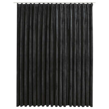 Carica l&#39;immagine nel visualizzatore di Gallery, Tenda Oscurante con Ganci in Velluto Antracite 290x245 cm