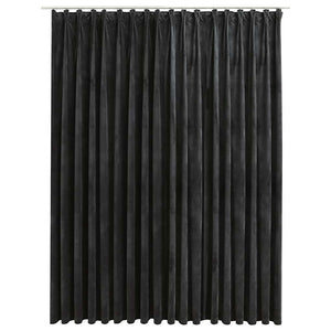 Tenda Oscurante con Ganci in Velluto Antracite 290x245 cm