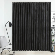 Carica l&#39;immagine nel visualizzatore di Gallery, Tenda Oscurante con Ganci in Velluto Antracite 290x245 cm
