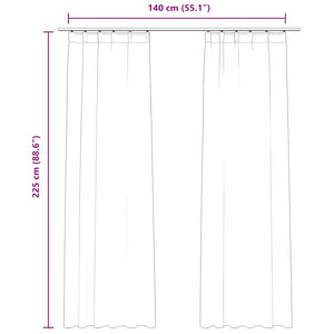 Tende Oscuranti con Ganci 2 pz Beige in Velluto 140x225 cm