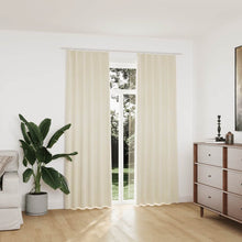 Carica l&#39;immagine nel visualizzatore di Gallery, Tende Oscuranti con Ganci 2 pz Crema in Velluto 140x225 cm