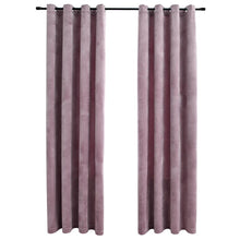 Carica l&#39;immagine nel visualizzatore di Gallery, Tende Oscuranti con Anelli 2pz Rosa Antico in Velluto 140x175cm