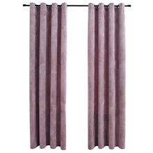 Carica l&#39;immagine nel visualizzatore di Gallery, Tende Oscuranti con Anelli 2pz Rosa Antico in Velluto 140x245cm