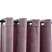 Carica l&#39;immagine nel visualizzatore di Gallery, Tende Oscuranti con Anelli 2pz Rosa Antico in Velluto 140x245cm