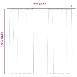 Tende Oscuranti con Ganci 2 pz Rosa Antico in Velluto 140x175cm