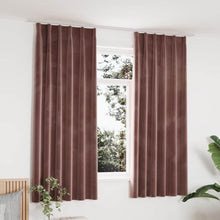 Carica l&#39;immagine nel visualizzatore di Gallery, Tende Oscuranti con Ganci 2 pz Rosa Antico in Velluto 140x175cm