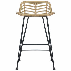 Sedie da Bar 2 pz in Rattan Naturale