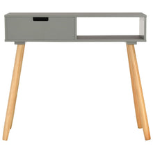 Laden Sie das Bild in den Galerie-Viewer, Tavolo Consolle Grigio 80x30x72 cm in Legno Massello di Pino